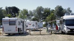 Fotograf�a de archivo de una zona de autocaravanas en Boiro
