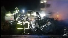 Los bomberos de Valladolid, en el lugar del accidente
