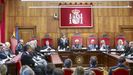  La fiscal superior del Principado de Asturias, Mar�a Esther Fern�ndez, durante su intervenci�n este martes en el acto de apertura del a�o judicial presidido por el presidente del Tribunal Superior de Justicia, Jes�s Mar�a Chamorro Gonz�lez (c), y al que asisten las principales autoridades de la comunidad aut�noma