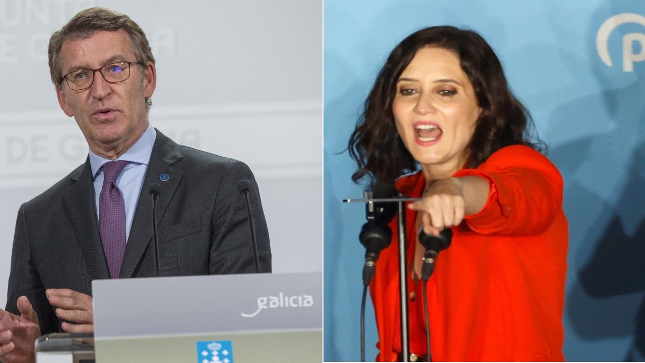 El PP duda entre el discurso moderado de Feijoo y el de choque de Ayuso