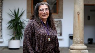 Bego�a Delgado Charro, durante su acto de toma de posesi�n como acad�mica de farmacia.