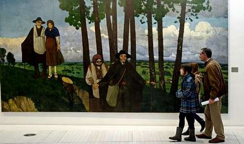 La valiosa colección de obras de Castelao se exhibe ahora en dos amplias salas del nuevo espacio del Museo de Pontevedra.