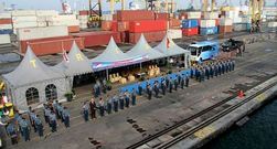 Recibimiento del buque en el puerto indonesio de Tanjunk Priok.