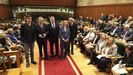 De la Fuente; el conselleiro de Sanidade, Gmez Caamao; el presidente del Colegio de Mdicos de A Corua, Chano Vidn; la presidenta del Colegio de Farmacuticos, Sara Catrain; y ngel Concheiro, presidente de la Real Academia de Farmacia. 
