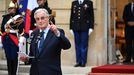 Michel Barnier, en el palacio de Matignon hace dos semanas durante su toma de posesin.