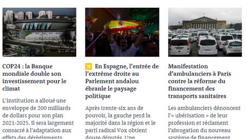 Pantallazo de la portada de Le Monde