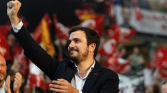 Alberto Garz�n, durante un mitin en Valencia en diciembre pasado