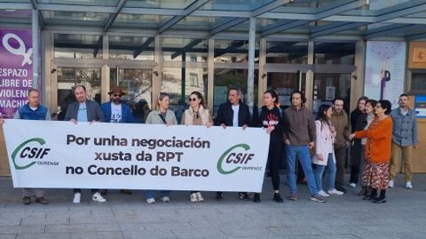 Una de las protestas, en abril del ao pasado, para reclamar la negociacin de la RPT en O Barco.