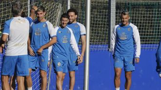Entrenamiento del Deportivo con Stoichkov, Sergio Escudero, Jose �ngel Jurado y Dani Barcia.