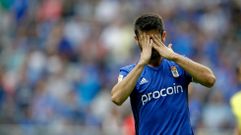 Nando se cae de la convocatoria de Copa.Nando se lamenta tras una ocasin fallada