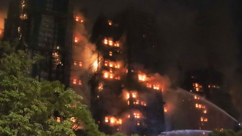 Estado de los edificios de Hong Kong afectados por un voraz incendio
