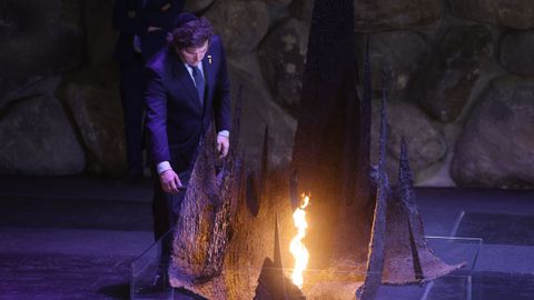 Milei, el mircoles durante su visita al Museo del Holocausto, en Jerusaln.