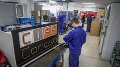 Taller que tiene el CIFP Coroso para las sesiones prácticas de la especialidad de frío industrial