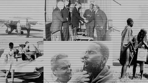 Montaje con im�genes hist�ricas de la actividad de Amref Health Africa