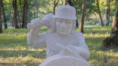 Detalle de �Canteiro�, la escultura premiada con el segundo galard�n en Sober.