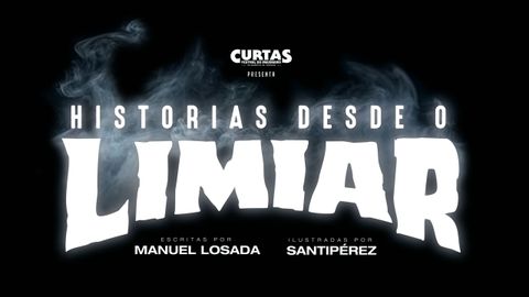 Cartel anunciador do novo proxecto literario do Curtas Festival do Imaxinario de Vilagarc�a de Arousa, que baixo o t�tulo  Historias desde o Limiar , re�ne o escritor vilagarci�n Manuel Losada e i ilustrador Santip�rez nun relato de terror por entregas.