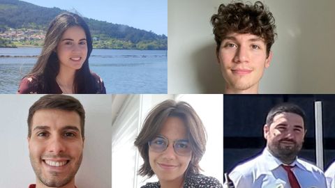De izquierda a derecha, y de arriba abajo: Lucia López, Pablo Irimia, Iago Cardalda, Marinha Area y Javier López.