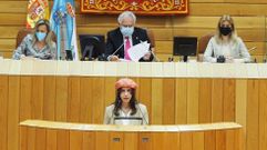 Beatriz Mart�nez, de Teo, durante su intervenci�n en el Parlamento. 