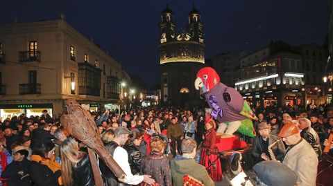 Carnaval de Pontevedra. Presentacin del loro Ravachol