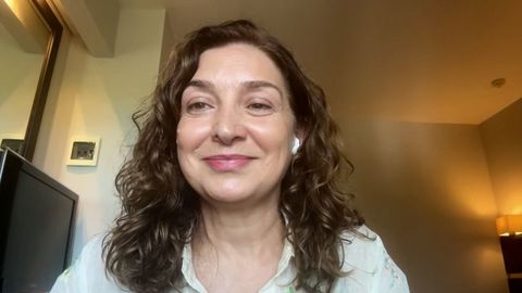 Carmen Lence, durante su participacin en el coloquio