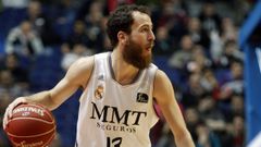 Sergio Rodrguez, en un partido con el Real Madrid.