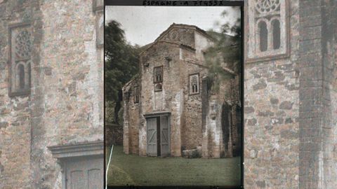 Una imagen tomada en la iglesia de San Miguel de Lillo en 1917