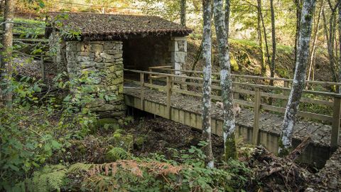 Una pasarela de madera en el molino de Conde de Camilo