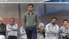 Sim�n Lamas, durante o derbi entre o Berganti�os e o Coruxo celebrado nas Eiroas