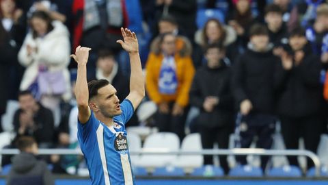 Lucas, durante el Deportivo-Badajoz