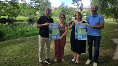 Los concejales Carlos Puga, con la alcaldesa Cristina Cid, Mar�a L�pez y Alberto Conde presentaron el programa cultural del verano de Allariz.