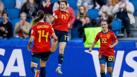 Luca Garca celebra un gol de la seleccin espaola de ftbol ante Sudfrica