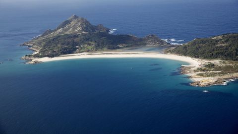 Las islas C�es en la r�a de Vigo.
