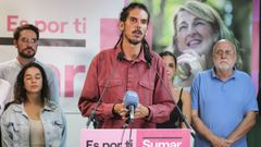 El exdiputado Alberto Rodr�guez, en un mitin de Sumar en Santa Cruz de Tenerife.