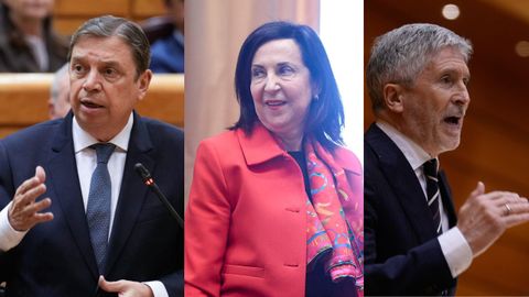 Los ministros Luis Planas, Margarita Robles y Fernando Grande-Marlaska.