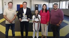 Formoso con Sampedro, en la visita al Natural Sport