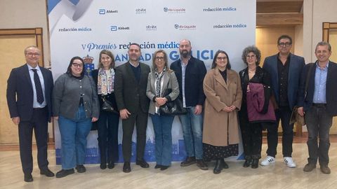 Profesionales del área sanitaria de Ferrol, en el acto celebrado en Santiago