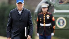 El presidente Joe Biden, el domingo, a su llegada a la Casa Blanca tras pasar el fin de semana en la residencia presidencial de Camp David
