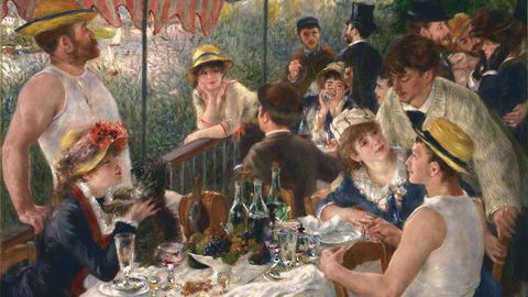 El original: El almuerzo de los remeros (1881), de Pierre Auguste Renoir.
