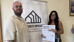 Ant�n Freire Pic�n, socio de Kracia, y Susana Moreiras Sixto, de la Asociaci�n de Empresarios de A Pobra