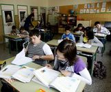 Una clase del colegio de Ferreira do Valadouro.