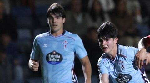 Jaime Vzquez y Anxo Rodrguez, en un partido del Celta Fortuna.