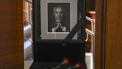 Un retrato de Gorbachov en la sede de la fundaci�n que lleva su nombre, en Mosc�