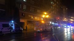 Ambulancia desplazada al lugar del accidente