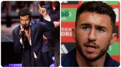 Willy B�rcenas y Aymeric Laporte.Willy B�rcenas, cantante de Taburete, y Aymeric Laporte, central de la Selecci�n