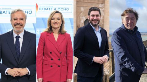 De izquierda a derecha: Azc�n (PP), Alegr�a (PSOE),�Nolasco (VOX) y Guitarte (Teruel Existe)