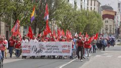 Manifestacin de CCOO y UGT por el Primero de Mayo en Ferrol