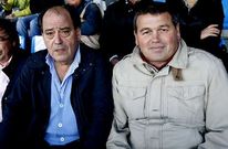 Los presidentes del Berganti�os, Chano Calvo, y del Cerceda, Costi��n, en As Eiroas.