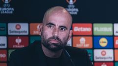 El entrenador del Celta, Claudio Gir�ldez, en la previa del partido frente al Celtic.