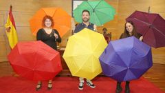 Acto de presentaci�n del simposio, con el alcalde de Cambados y las organizadoras del evento