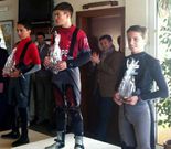 Imagen del podio del Campeonato Gallego de Optimist.